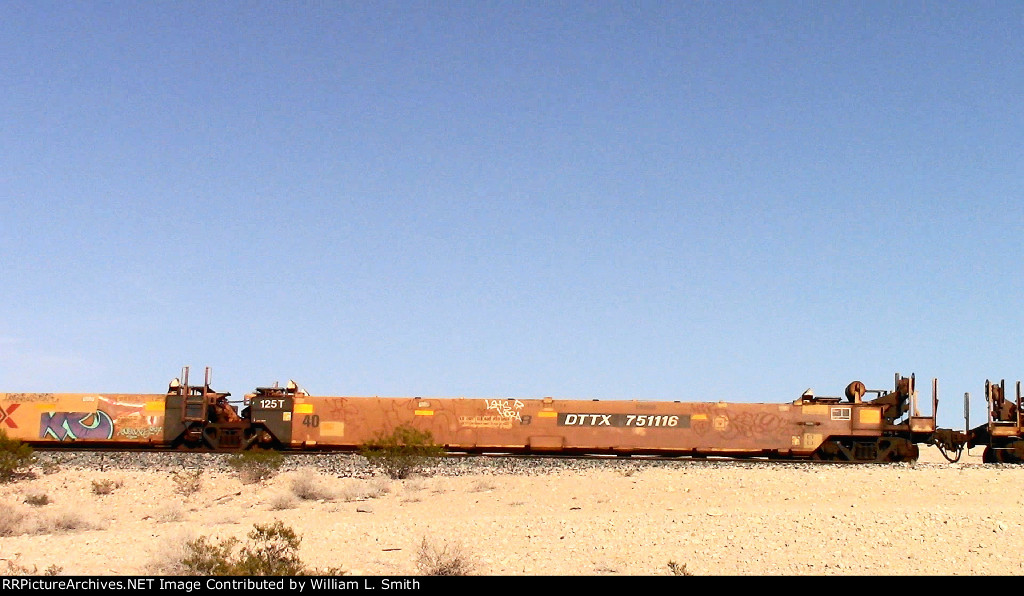 WB Empty Well Car Frt at Erie NV -32